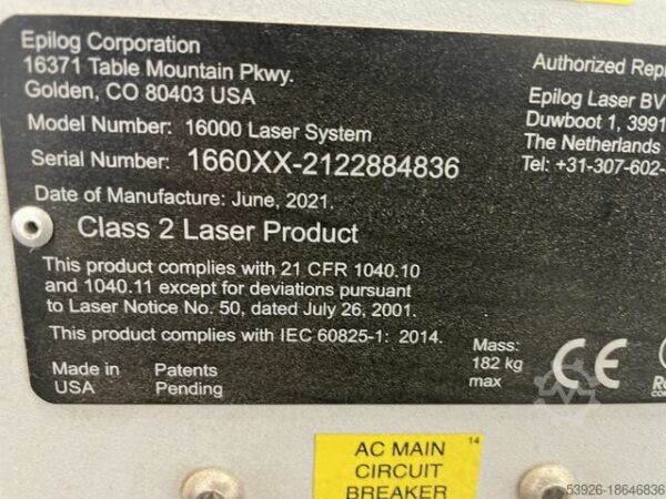 Epilog Fusion Pro 48 CO2 WaveGuide laser from 2021 – Bild 6